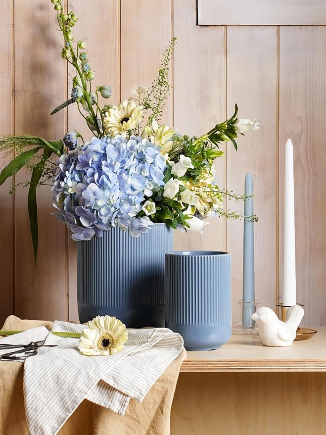 LE TAUCI Utensil Holder for Kitchen Counter, 7.3"+5.4" Fluted Ceramic Utensil - Image 6