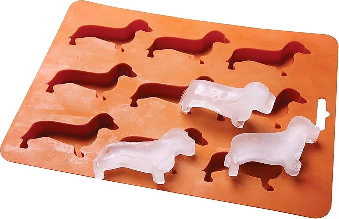 Dachshund Dog Shaped Silicone Ice Cube Molds and Tray Brown - Image 7