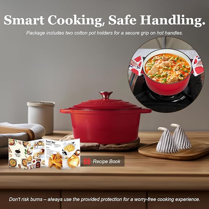 Overmont Enameled Cast Iron Dutch Oven - Image 6