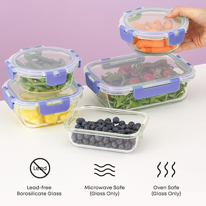JoyJolt 24pc Borosilicate Glass Storage Containers - Image 5