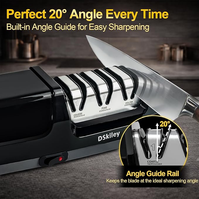 Electric Knife Sharpener for Kitchen – Professional 3-Stage 100% Diamond System - Image 4