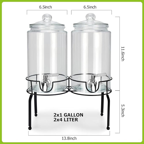 1 Gallon Beverage Dispenser 2 Pack, Stainless Steel Spigot Drink Dispenser - Image 2
