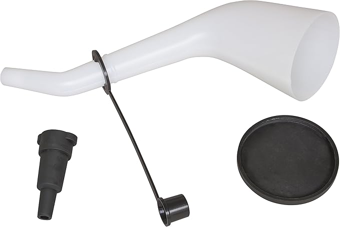 Lisle 18232 Offset Funnel with Cap & Lid Black by Lisle