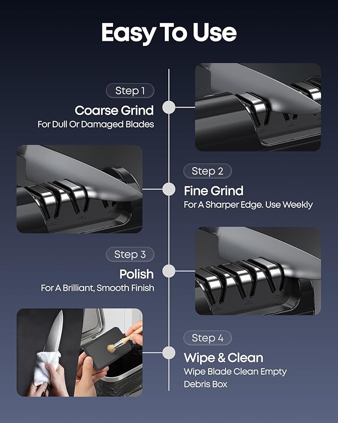 Electric Knife Sharpener for Kitchen, 3-Stage Knife Sharpener Electric - Image 5