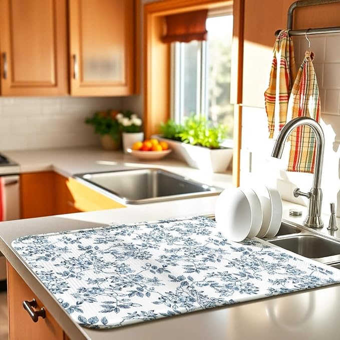 Floral Spring Large Dish Drying Mat - Image 2