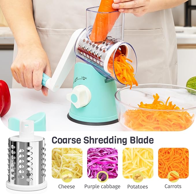 Cheese Grater Hand Crank, Rotary Cheese Shredder - Image 4