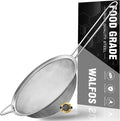 Walfos 6.95 Inch Fine Mesh Strainers, Premium Stainless Steel Colanders and by Walfos