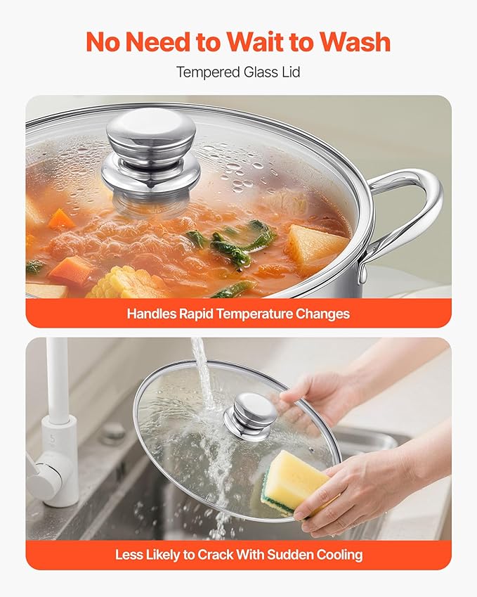 VEVOR Stainless Steel Stock Pot, 12QT Stainless Steel Stockpot - Image 6