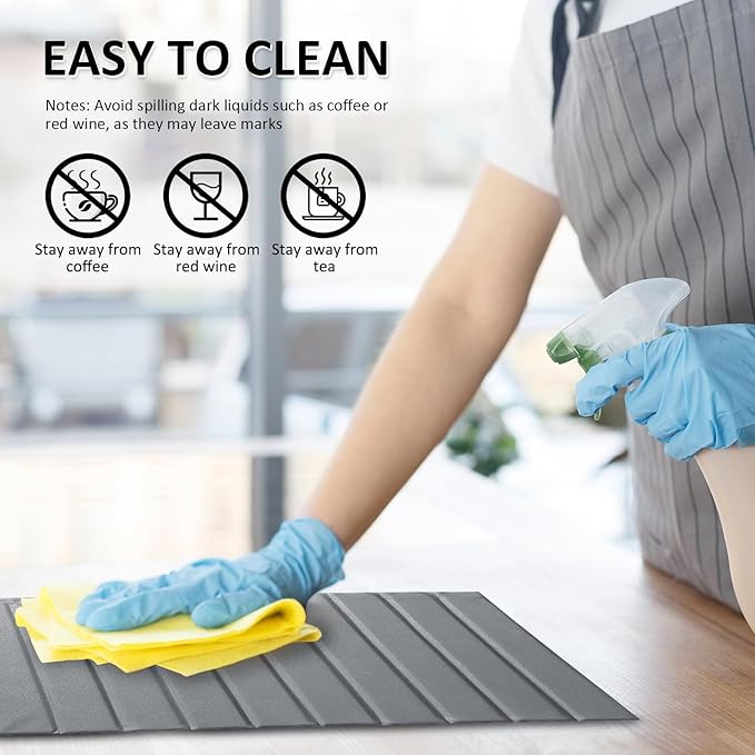 Large Stone Dish Drying Mat for Kitchen Counter 24x16 Inch - Image 6