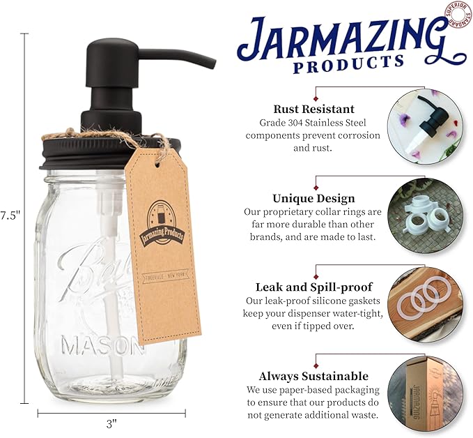 Jarmazing Products Mason Jar Soap Dispenser - Image 2