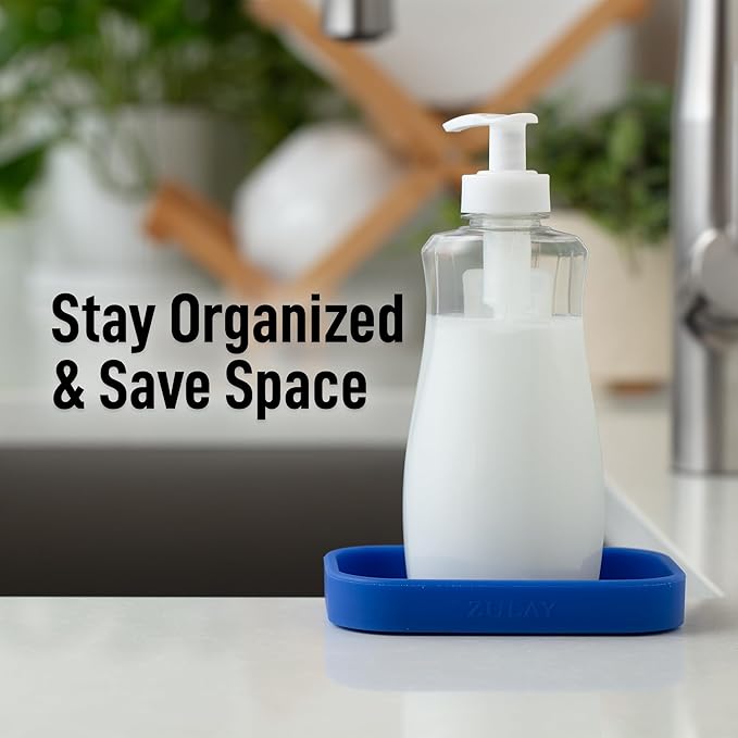 Zulay Kitchen Small Silicone Sponge Holder – Space-Saving Sink Organizer Tray - Image 6