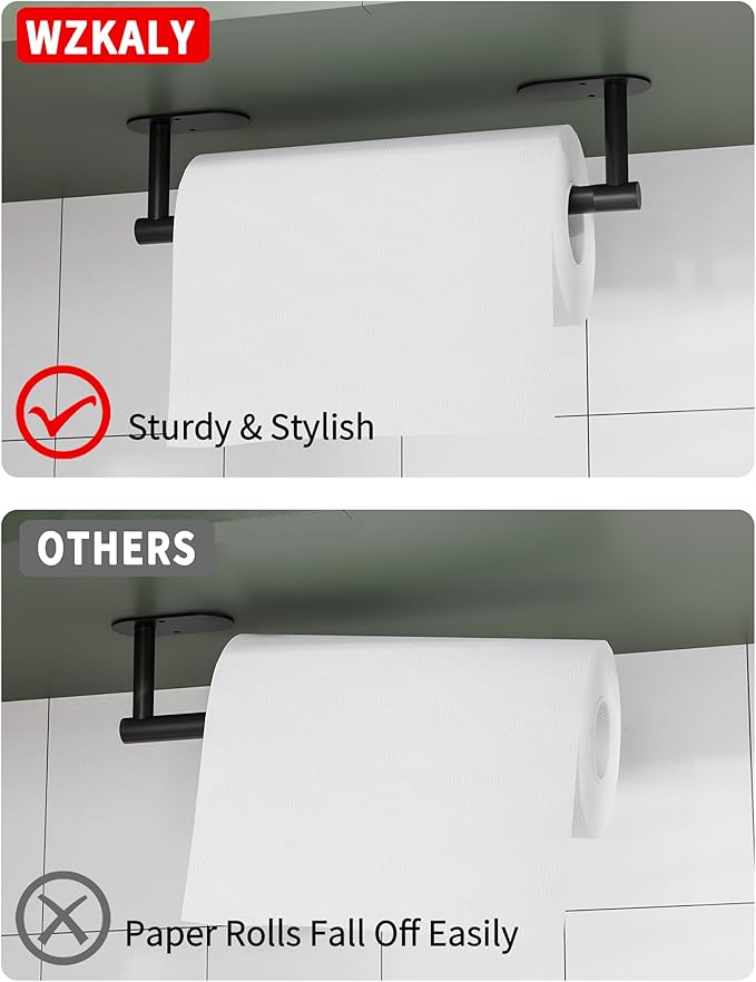 Paper Towel Holder Under Cabinet, Self Adhesive or Wall Mounted SUS304 - Image 3
