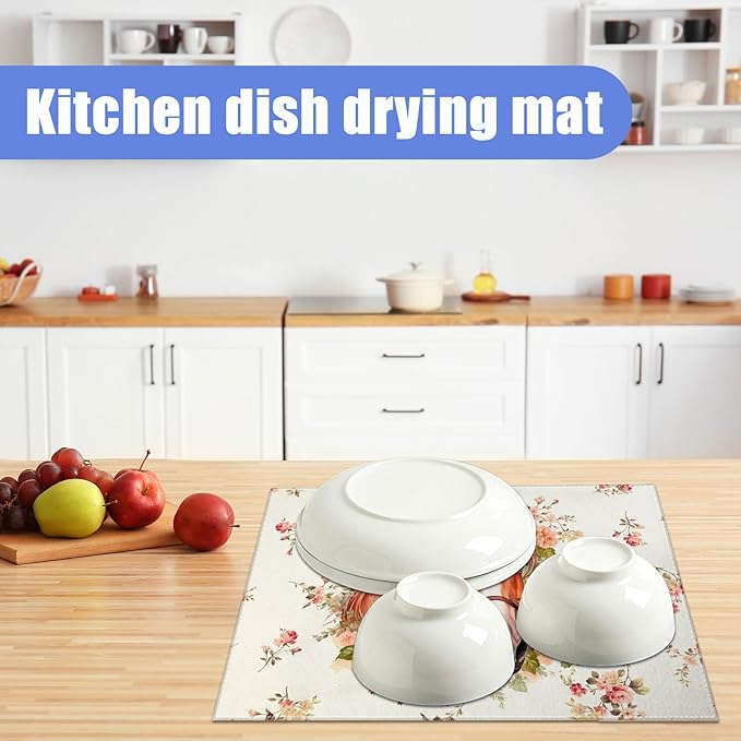 Horse Flower Dish Drying Mat for Kitchen Counter Drying Pad Absorbent - Image 6