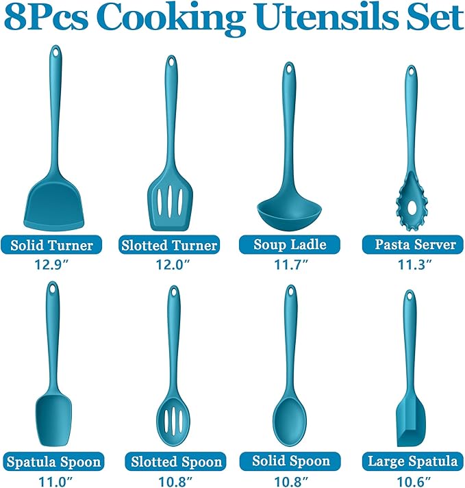 LIANYU 8Pcs Kitchen Utensils Set, Heat Resistant Cooking Utensils, Kitchen - Image 2