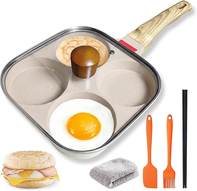 4‑Cup Nonstick Egg Pan Set by Ywmoml