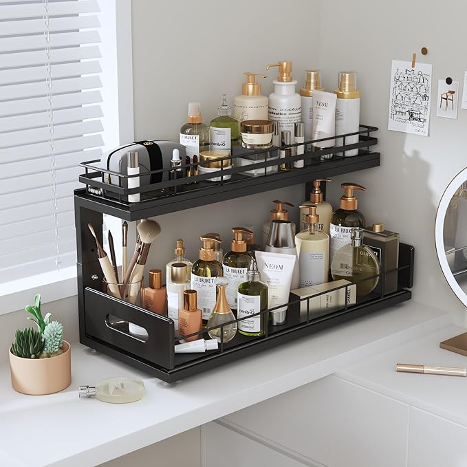 Under Sink Organizer Upgrade To Professional Rails, 2-Tier Dual Pull Out - Image 9
