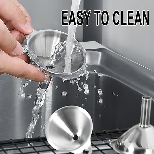 Funnels for Kitchen Bottle Filling, Lmoszuak Mini Stainless Steel Funnels - Image 6