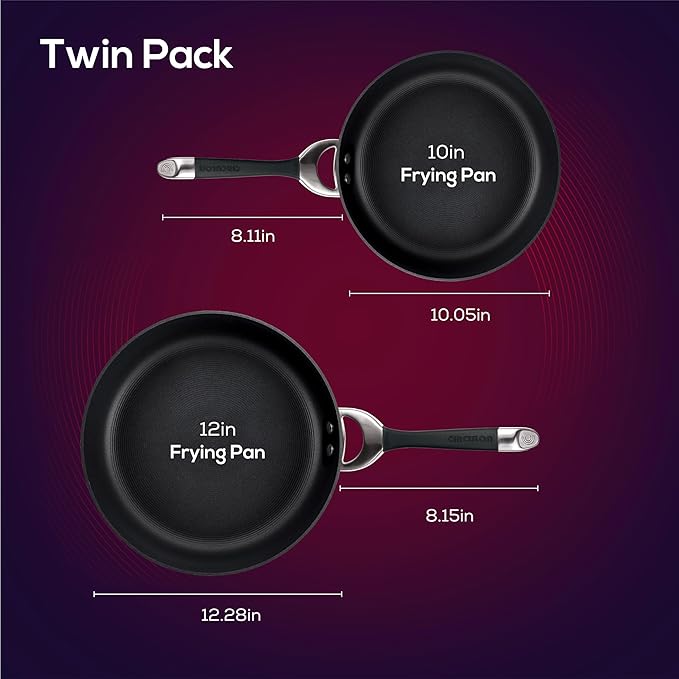 Circulon Symmetry Hard Anodized Nonstick Induction Frying Pan Twin Pack - Image 3