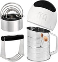 Tosnail Pastry Cutter, Dough Blender, 3 Cup Flour Sifter and Biscuit Cutter by Tosnail