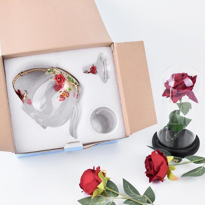 Enamel Glass Flower Tea Pot - Image 6