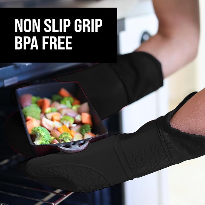BPA-Free Silicone Oven Mitts Ultra Heat Resistant up to 500°F - Image 5