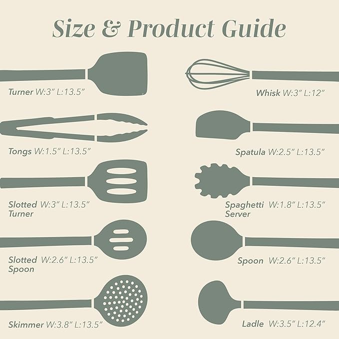 COOK WITH COLOR Silicone Cooking Utensils, Kitchen Utensil Set, Cooking Utensils - Image 6