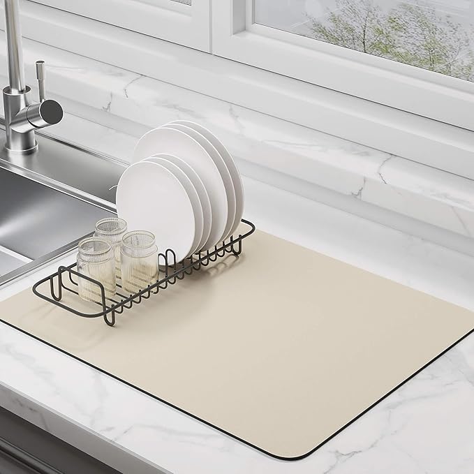 Dish Drying Mat for Kitchen Counter Super Absorbent Drainer Mats by EDC-BFYOU