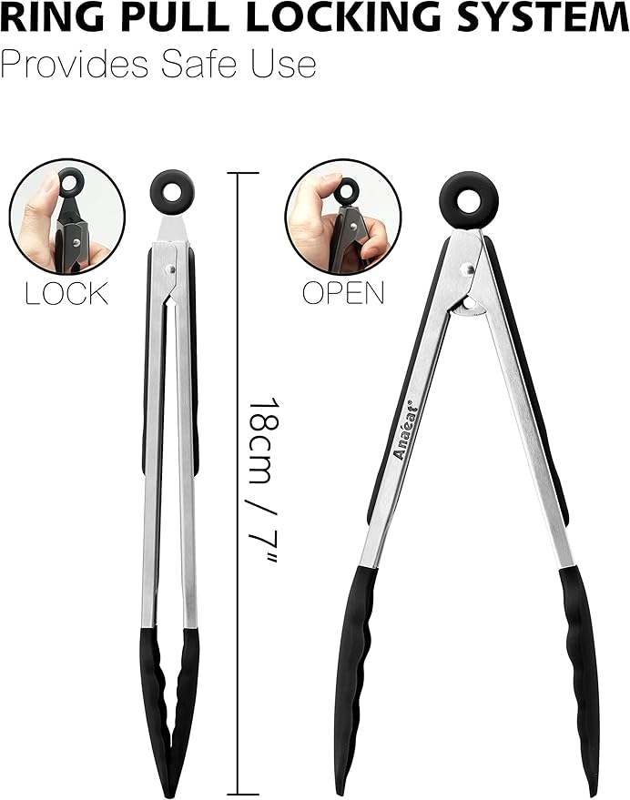 Anaeat Non-Stick Silicone Locking Tong - Image 7