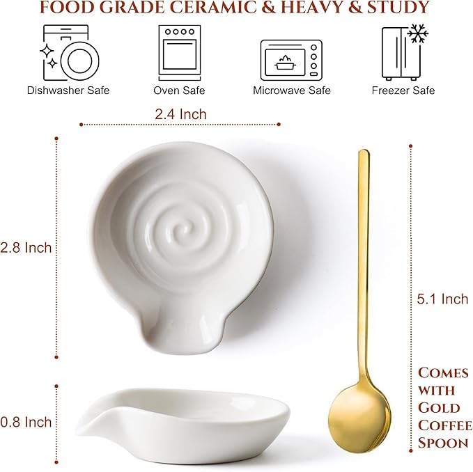 Coffee Spoon Rest for Coffe Bar Accessories, Ceramic Spoon Holder for Coffee - Image 2