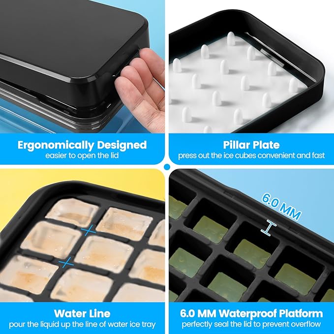 Ice Cube Tray with Lid and Bin, Ice Trays - Image 5