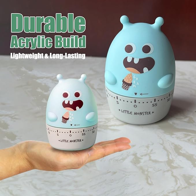Quirky Creature Mechanical Kitchen Timer, Cute 60-Minute Manual Wind Up - Image 6