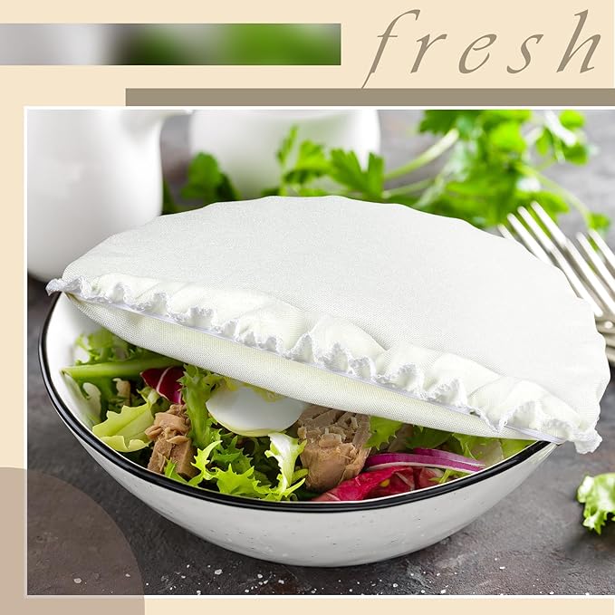 Patelai 10 Pcs Bowl Covers Reusable in 5 Size Stretch Cloth Fabric Elastic Food - Image 6