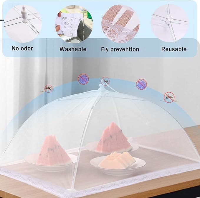 JULBEAR 4 Pcs Large and Tall Mesh Food Cover Tent Umbrella Food Screen Covers - Image 3