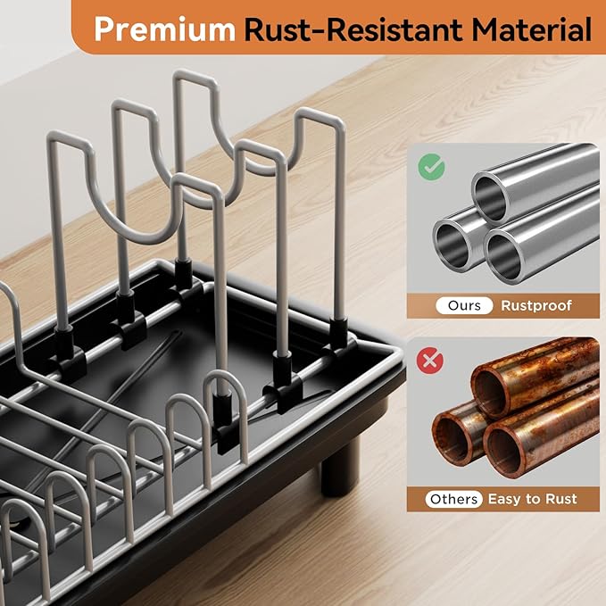 Laveshop Small Dish Drying Rack, Compact Dish Drainer - Image 4