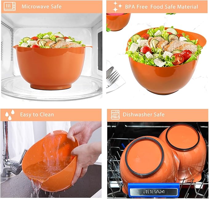 BoxedHome Nesting Plastic Mixing Bowl Set, 4 Piece Mixing Bowl Set - Image 5