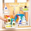 Under Sink Organizer, 2 Tier Pull Out Under-Sink Shelves, Adjustable Height by Unknown