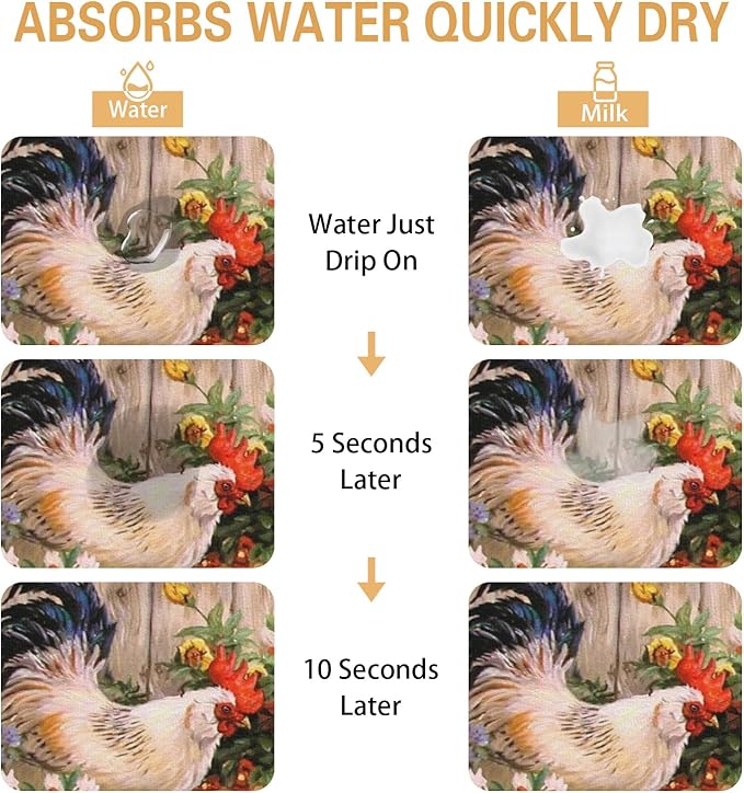 Kitchen Countertop Dish Drying Mat, Super Absorbent Coffee Bar Mat - Image 2