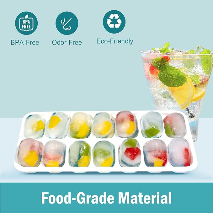 3 Pack Ice Cube Trays with Lids, Flexible Silicone Bottom - Image 3