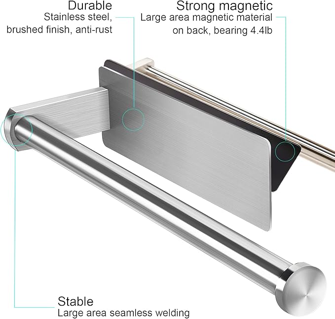 Paper Towel Holders Magnetic Steel Brushed Towel Roll Holders - Image 2