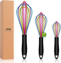OYV Dishwasher Safe Colorful Silicone Whisk, Sealed Waterproof Design Set of 3 by OYV