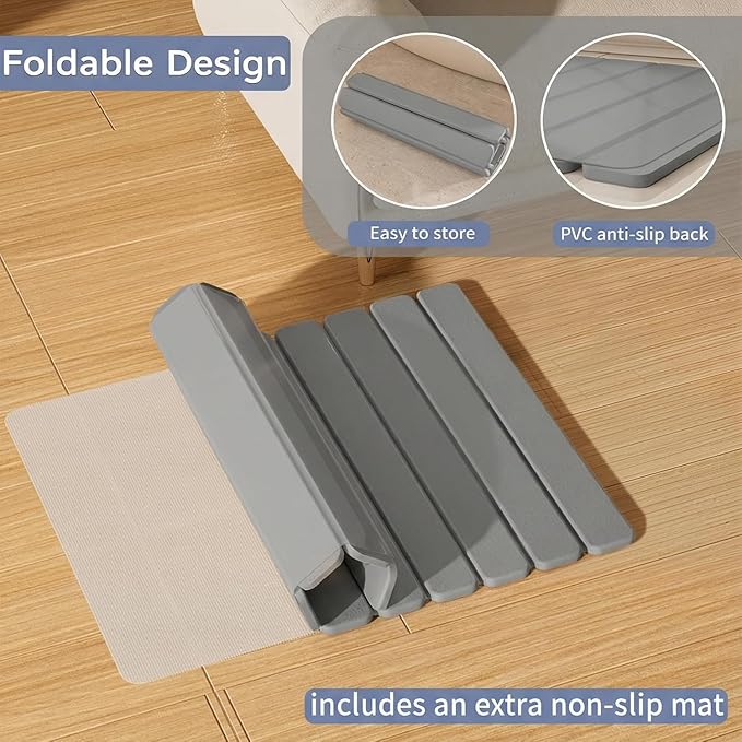 Foldable Stone Bath Mat, Quick Dry Stone Drying Mats - Image 5