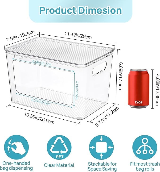 Vtopmart 1 Pack Trash Bag Holder, Stackable Garbage Bag Dispenser - Image 2