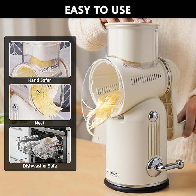 5-in-1 Rotary Cheese Grater Vegetable Slicer - Image 5