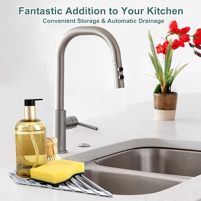 MERRYBOX Triangle Roll Up Dish Drying Rack Over The Sink, 2025 Anti-Rust Sink - Image 5