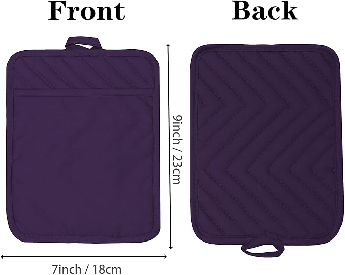 Oven Pot Holder with Pocket Cotton Heat Resistant Coaster Potholder Kitchen Hot - Image 2