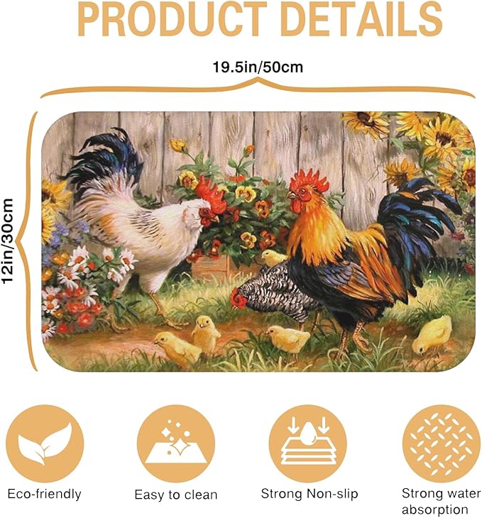 Kitchen Countertop Dish Drying Mat, Super Absorbent Coffee Bar Mat - Image 5