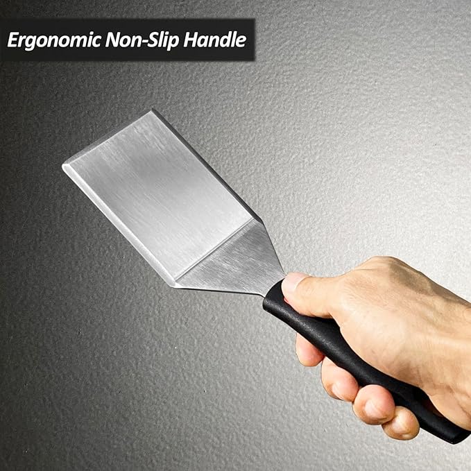 Small Spatula for Cast Iron Skillets, Full Tang silicone Handle, Heat Resistant - Image 8
