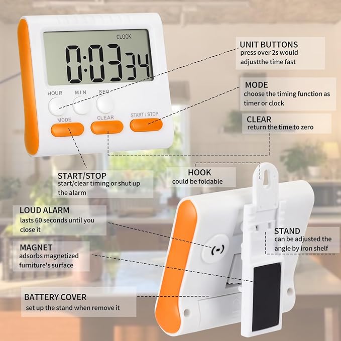Mudder 3 Pack Digital Kitchen Timer - Image 5