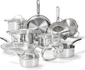 T-fal Gourmet 15-Piece Stainless Steel Cookware Set, Pots and Pans Cooking Set by T-falbrand