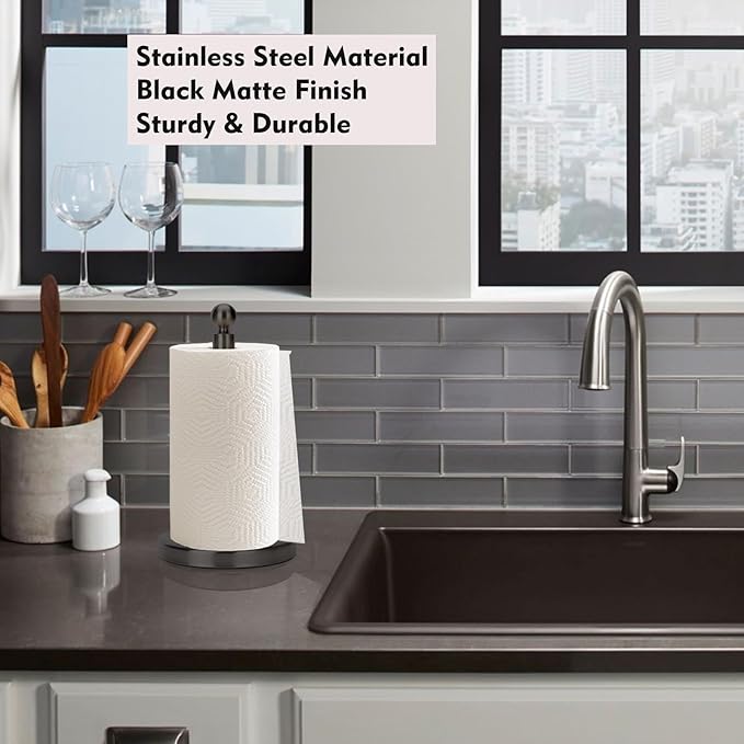 Kalitro Paper Towel Holder Countertop, Standing Paper Towel Roll Holder - Image 6